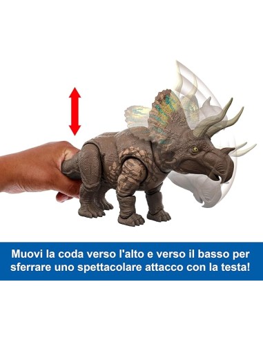 Jurassic World Eotriceratops grandi dimensioni 35cm AGRJGB93 Mattel | Futurartshop.com