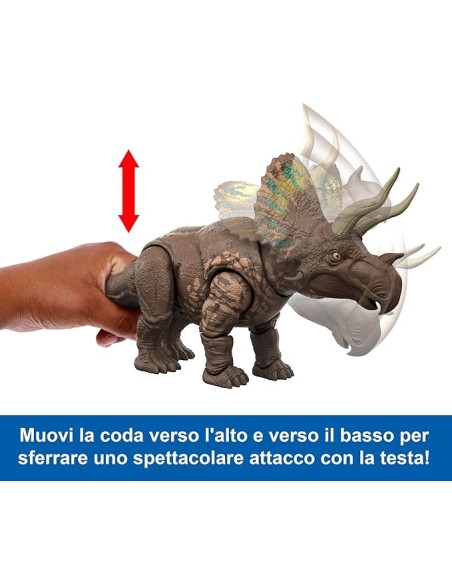 Jurassic World Eotriceratops grandi dimensioni 35cm AGRJGB93 Mattel | Futurartshop.com