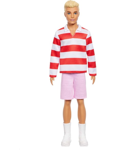 Ken Fashionistas 241 Red Striped Polo Pink Shorts Blonde Doll AGRHYV01 Mattel | Futurartshop.com