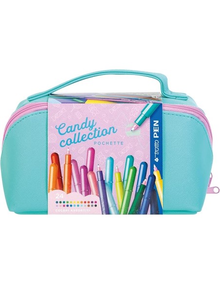 Tratto Pen Candy Collection XL Pouch 24 Markers with Handle FILF813600 Fila | Futurartshop.com