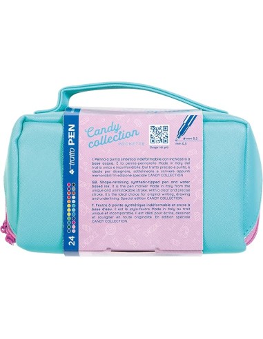 Tratto Pen Candy Collection XL Pouch 24 Markers with Handle FILF813600 Fila | Futurartshop.com