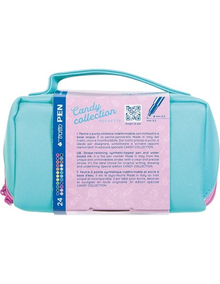 Tratto Pen Candy Collection Pochette XL 24 Pennarelli con Manico FILF813600 Fila | Futurartshop.com