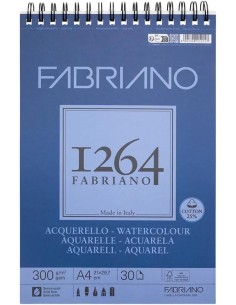 Fabriano 1264 Blocco Acquerello A4 300gr 30fg 25% Cotone Spirale FED19100649 Fabriano | Futurartshop.com