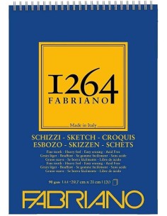 Fabriano 1264 Blocco Schizzi A4 90gr 120fg Spiralato Avorio FSC FED19100637 Fabriano | Futurartshop.com