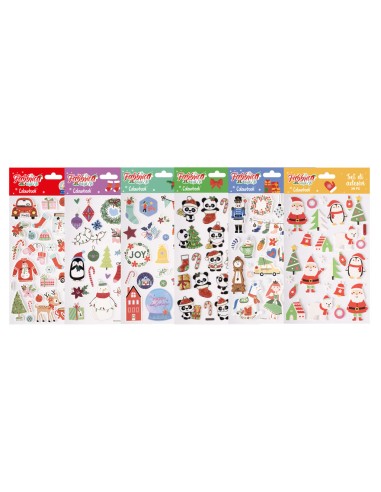 Christmas Stickers Set Colorbook Festive Decorations Xmas LAGCOL25890 Colourbook | Futurartshop.com