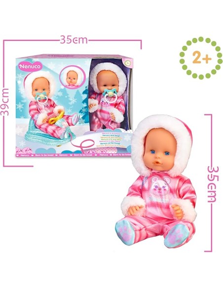 Nenuco Bambola 35cm con Slitta e Tuta da Neve Rosa 2+ FAMNFN59000 Famosa | Futurartshop.com