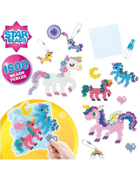 Aquabeads Mystic Unicorn Set 1500 Beads 24 Colors Ages 4+ EPO31944 Epoch | Futurartshop.com