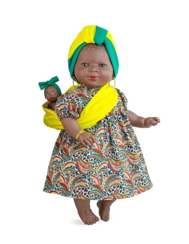 Bambola Kenia Fruits Afro 45cm con Accessori MEP2032 Marina e Pau | Futurartshop.com