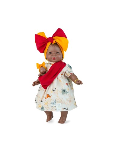 Kenia Jungle Afro Doll 40cm Curly Hair Jungle Theme Animals Colorful Outfit MEP2036 Marina e Pau | Futurartshop.com