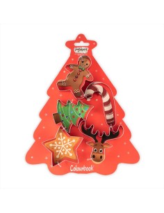 Kit 5 Formine per Biscotti Natale Decorazioni Dolci Xmas LAGCOL25899 Colourbook | Futurartshop.com