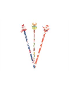 Set 3 HB Pencils Christmas Themed Characters Xmas Gift LAGCOL25888 Colourbook | Futurartshop.com