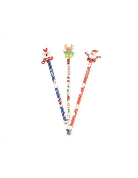 Set 3 Matite HB Natalizie Soggetti Natalizi Scuola Natale LAGCOL25888 Colourbook | Futurartshop.com