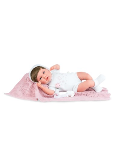 Bambola Reborn Ane Snow Princess 45cm Tutina Fiocchi Neve Cappuccio Copertina Rosa MEP3033 Marina e Pau | Futurartshop.com