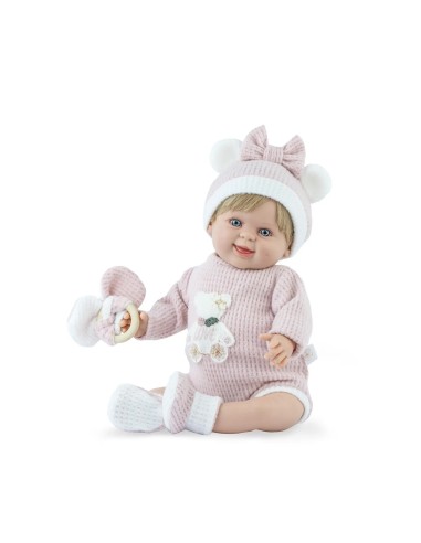 Bambola Rosie Teddy 45cm Articolata Tutina Rosa Orsetto Sonoro Massaggiagengive Corpo Morbido MAR1167 Marina e Pau | Futurart...