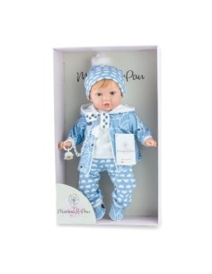 Teo Boy Baby Doll 45cm Hooded Jacket Teddy Bear Blue Pants Hat Pacifier Soft Body MAR852 Marina e Pau | Futurartshop.com
