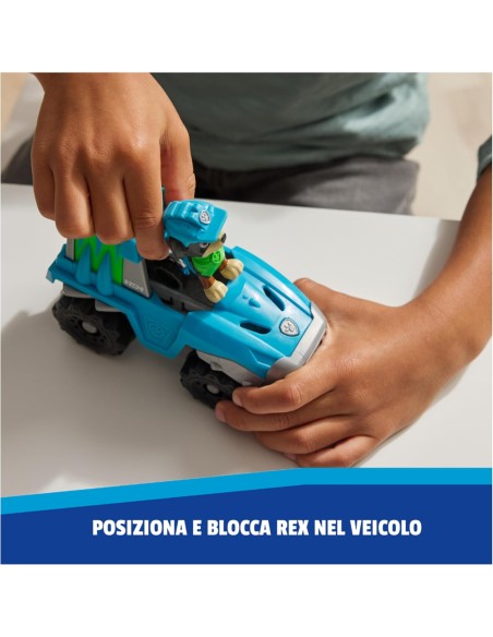 Paw Patrol Rex Dinosaur Rescue Dino Truck con Action Figure Rampa AGR6071216 Spin master | Futurartshop.com