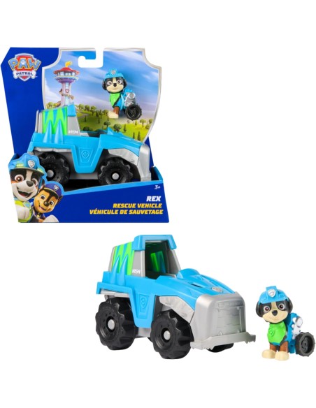 Paw Patrol Rex Dinosaur Rescue Dino Truck con Action Figure Rampa AGR6071216 Spin master | Futurartshop.com