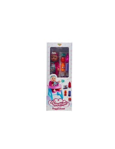 Baby Doll with High Chair Toy Feeding Set for Kids 3+ EAS18278 Easy Toys | Futurartshop.com