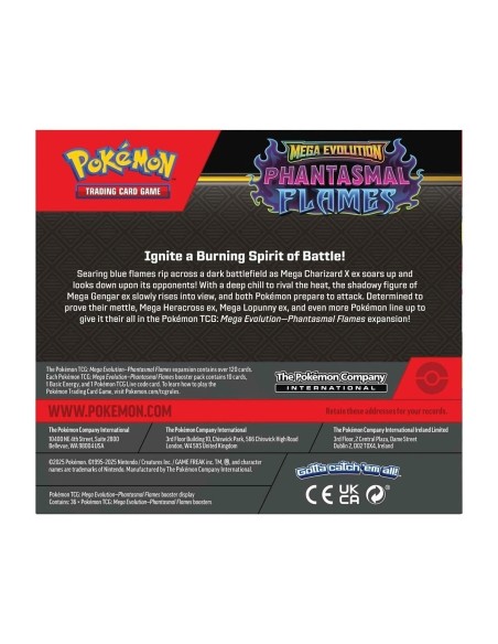 Pokémon Mega Evolution Phantasmal Flames Booster Display Box 36 Packs SEALED Italian GAMPK10190 The Pokémon Company | Futurar...