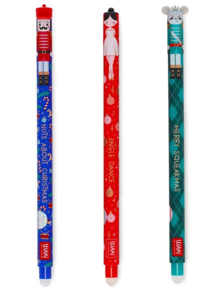 Legami Set 3 Erasable Christmas Gel Pens Nutcracker 0.7mm Limited LEGEPSET0014 Legami Milano | Futurartshop.com