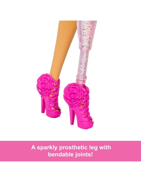 Barbie Deluxe Style 2 Doll Barbiecore Glittery Prosthetic Leg ROUHYV26 Mattel | Futurartshop.com