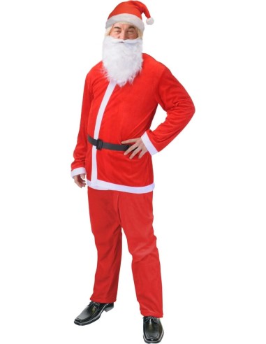 Santa Claus Costume Adult 5 Pieces Complete Set Red Beard Hat Outfit KOPAAF201220 Koopman | Futurartshop.com