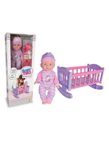 Baby Teo Crib with Baby Doll and Accessories Kids 3+ TEO80459 Teorema | Futurartshop.com