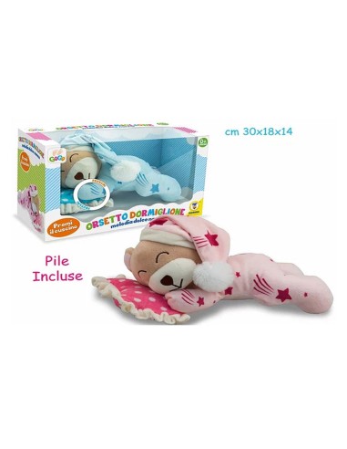 Orsetto Dormiglione Melodia Dolce Nanna Peluche 21cm 2 Colori 0+ TEO39131 Teorema | Futurartshop.com