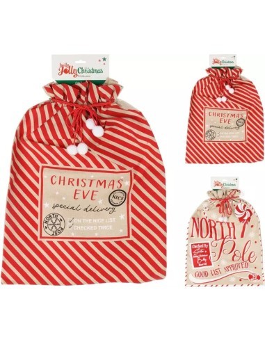 Sacca Natale Babbo Natale 50x70cm 2 Modelli Assortiti Regali Grande KOPAAO400030 Koopman | Futurartshop.com