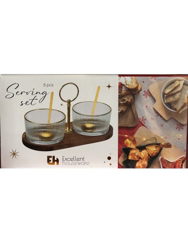 5-piece glass/wood appetizer tray KOP278001290 Koopman | Futurartshop.com