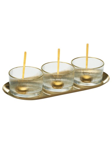 7-piece gold glass appetizer dish KOP278001280 Koopman | Futurartshop.com