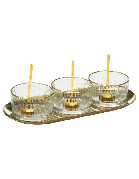 Antipastiera vetro 7pz oro KOP278001280 Koopman | Futurartshop.com