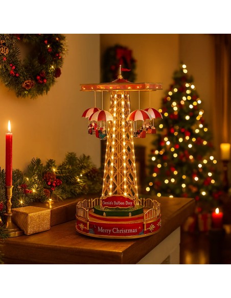 Christmas carousel with LED lights and movement 44cm KOPABG102230 Koopman | Futurartshop.com