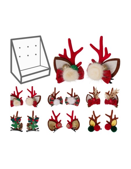 2 Christmas hair clips 5 cm 6 models KOPANM400100 Koopman | Futurartshop.com