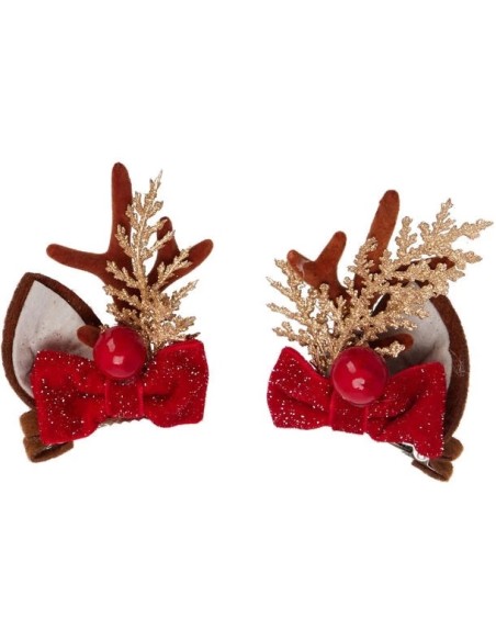 2 Christmas hair clips 5 cm 6 models KOPANM400100 Koopman | Futurartshop.com