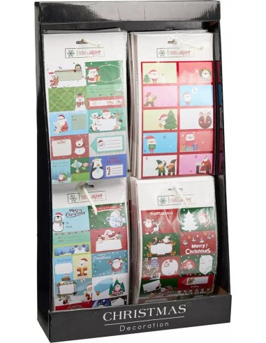 3 fogli con adesivi natalizi chiudipacco 4 modelli KOPCAA822010 Koopman | Futurartshop.com