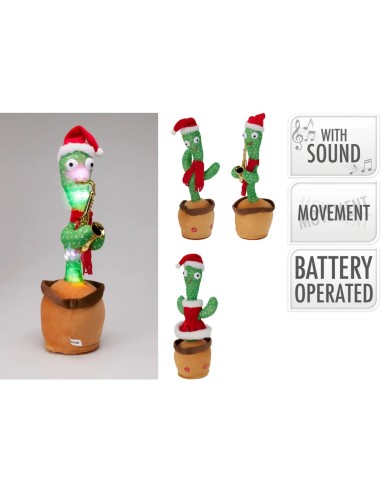 Assorted model plush cactus with Christmas music KOP315310270 Koopman | Futurartshop.com