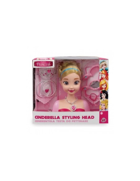 Princess Styling Head Cenerentola Testa da Pettinare con 14 Accessori Spazzola Elastici Coroncina GRAGG02996 Grandi giochi | ...