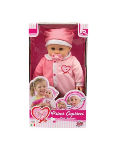 Amore Mio Primi Capricci Bambola Interattiva 44cm Piange con Ciuccio Pigiama Rosa GRAAMR18000 Grandi giochi | Futurartshop.com