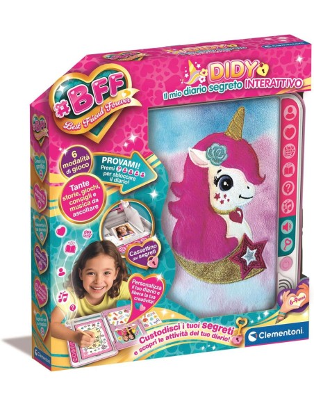 BFF Unicorn Interactive Secret Diary LCD Display Secret Drawer Girls CLE16681 Clementoni | Futurartshop.com