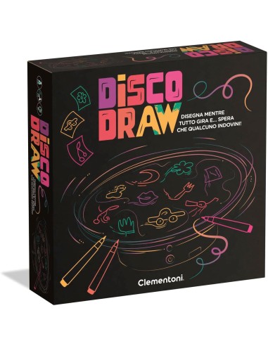 Disco Draw Party Game Gioco da Tavolo Lavagna Girevole Sfide Disegno Creative Famiglia Tutte Età CLE16704 Clementoni | Futura...