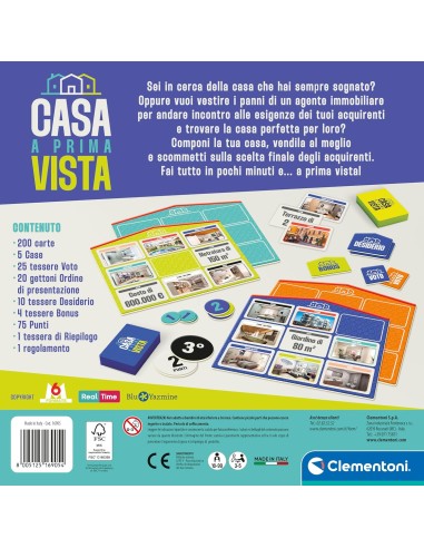 House at First Sight Board Game Real Time Agents Challenge ITA CLE16905 Clementoni | Futurartshop.com