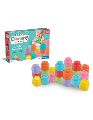 Soft Clemmy 10 Mattoncini Morbidi Prima Infanzia CLE17988 Clementoni | Futurartshop.com