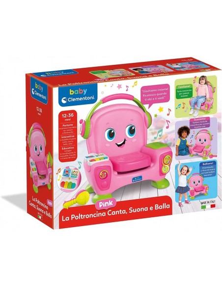Baby Musical Chair Pink Sings Plays Dances 12M+ CLE17755 Clementoni | Futurartshop.com