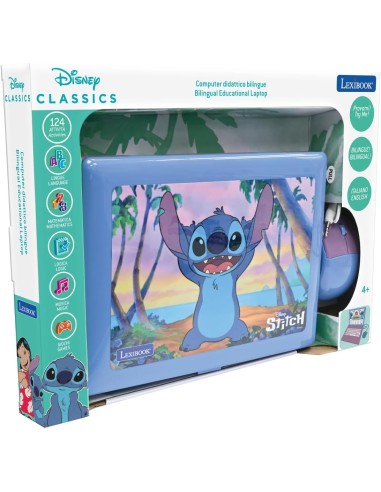 Stitch Bilingual Learning Laptop 124 Games IT/EN Kids LEXJC598DI5 Lexibook | Futurartshop.com