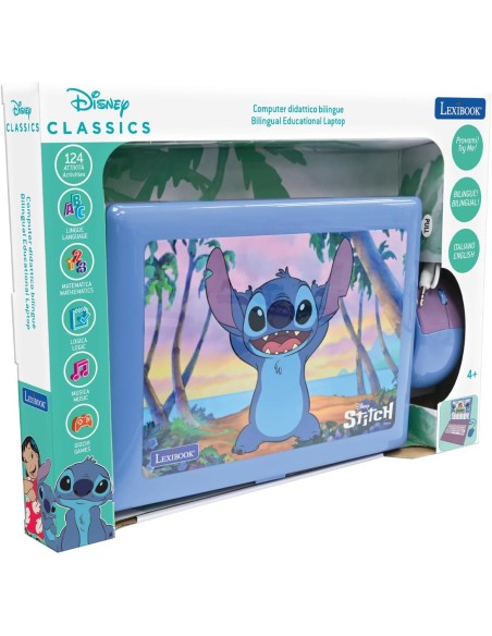 Stitch Bilingual Learning Laptop 124 Games IT/EN Kids LEXJC598DI5 Lexibook | Futurartshop.com