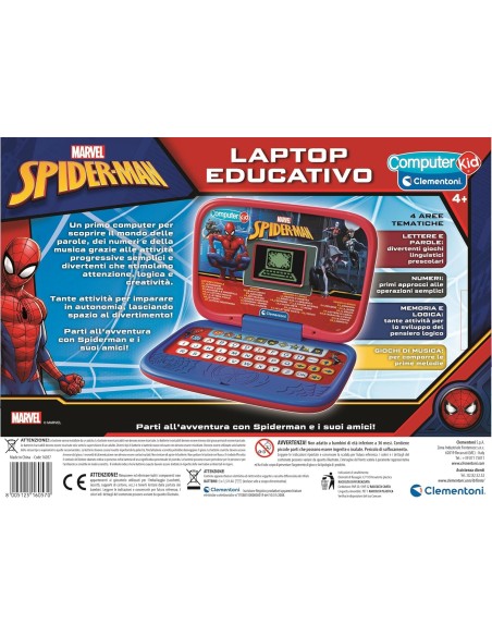 Spider Man Computer Kid Clementoni Laptop Educativo 4+ CLE16057 Clementoni | Futurartshop.com