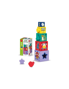 Active Wooden Cubes 5 Stackable Blocks 4 Shapes DAN054116 Dal Negro | Futurartshop.com