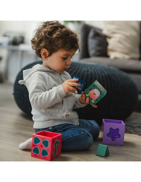 Cubi Attivi Legno 5 Cubi 4 Forme Impilabili Bambini DAN054116 Dal Negro | Futurartshop.com
