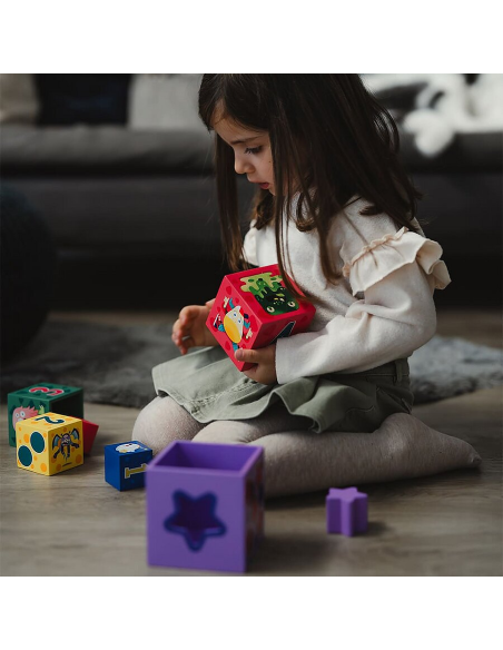 Active Wooden Cubes 5 Stackable Blocks 4 Shapes DAN054116 Dal Negro | Futurartshop.com